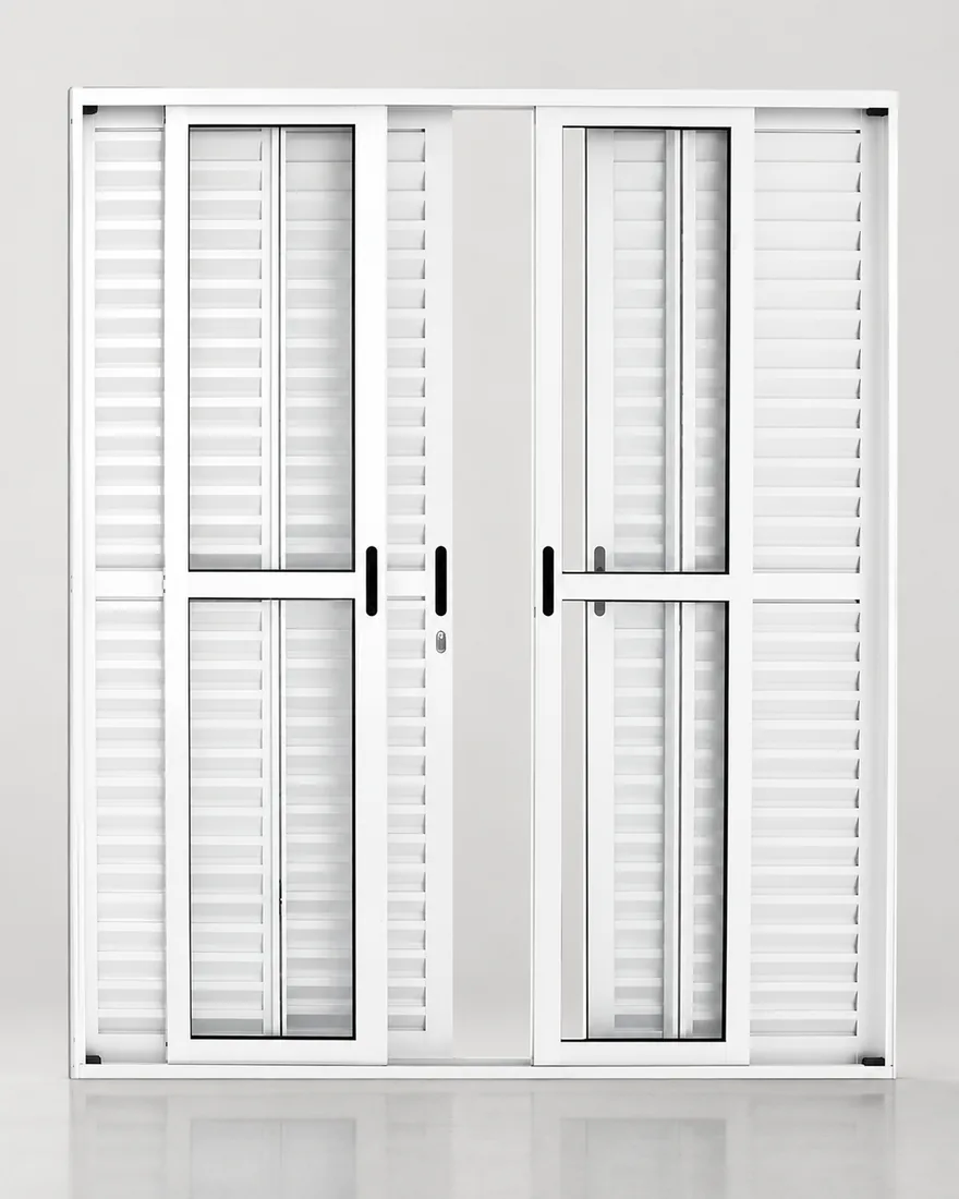 Porta Balcao de Correr 6 Folhas - Branco